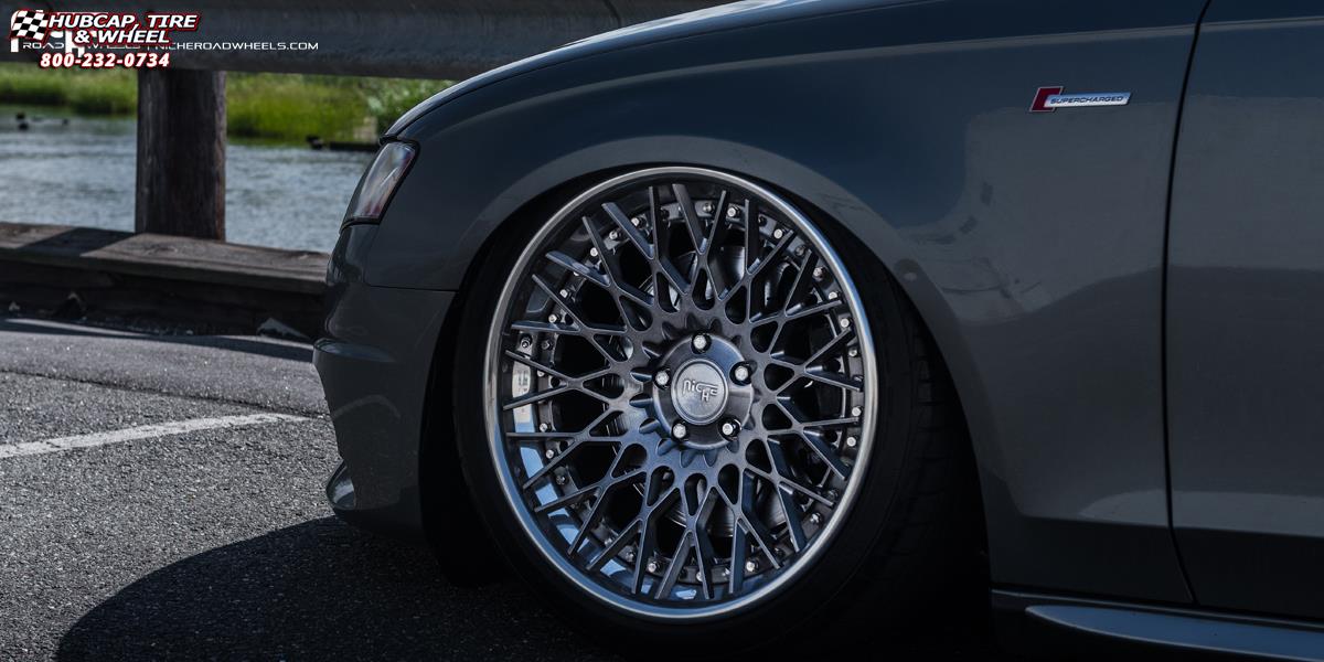 vehicle gallery/audi s4 niche citrine 19x10  Brushed Gloss DDT | Polished Lip wheels and rims